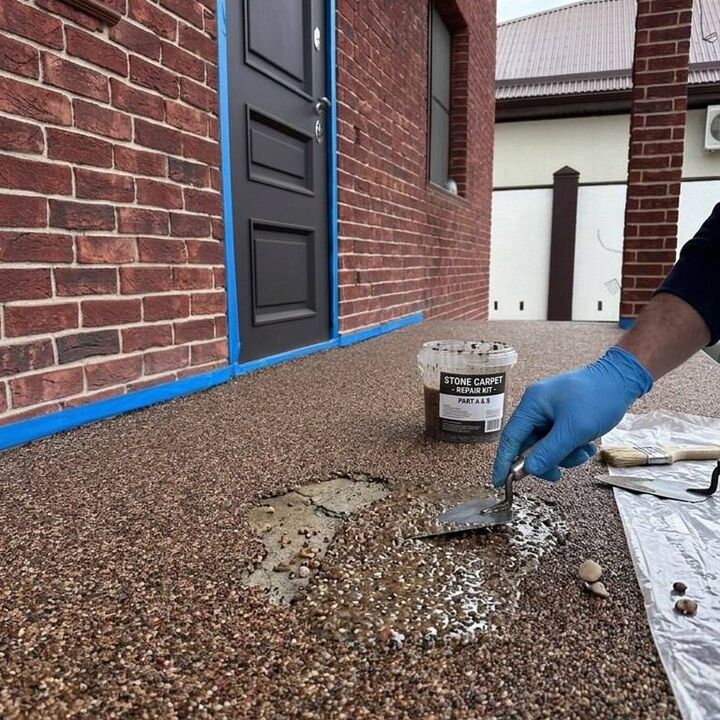 Tecnología y aplicación de alfombras de piedra.